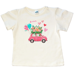 Remera natural Amor sobre ruedas