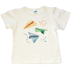Remera natural Avión de papel