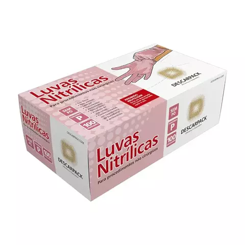 ￼Luva Nitrílica Descartável Rosa Sem Pó 100 Unidades - comprar online