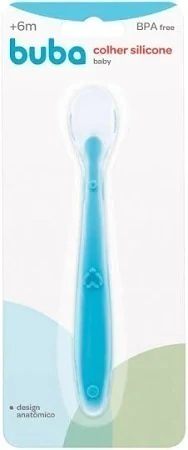 COLHER EM SILICONE AZUL BUBA