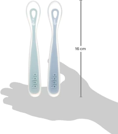 KIT 2 COLHERES EM SILICONE FASES 1 E 2 AZUL - BUBA - AD baby | Roupas e Acessórios nacionais e importados