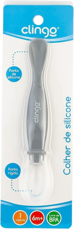 COLHER SILICONE PONTA DUPLA COLORS CINZA CLINGO - comprar online
