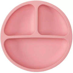 PRATO EM SILICONE COM VENTOSA ROSA BUBA
