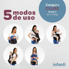 CANGURU CLOSE 5 EM 1 PRETO INFANTI