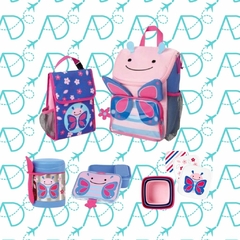KIT ESCOLAR MOCHILA + BAG + POTES ZOO BORBOLETA SKIP HOP