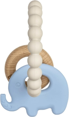 MORDEDOR EM SILICONE E BAMBU ELEFANTE AZUL BUBA na internet