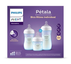 KIT 03 MAMADEIRA PETALA 3.0 125/260/330ML AZUL AVENT na internet