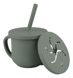 COPO SILICONE CANUDO/SNACK VERDE INFANTI