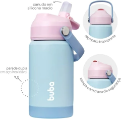 GARRAFA TÉRMICA COM CANUDO CANDY - BUBA - AD baby | Roupas e Acessórios nacionais e importados
