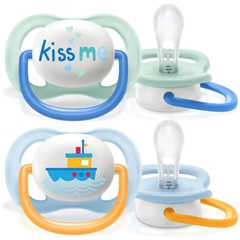 CHUPETA ULTRA AIR DUPLA BEIJO/BARCO MENINO 0-6M AVENT - comprar online