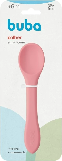 COLHER FLEXIVEL EM SILICONE ROSA BUBA - comprar online