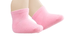 MEIA CANO CURTO 12 A 24 MESES BRANCA/ROSA/CINZA UNIK BABY - comprar online