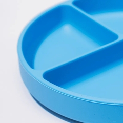PRATO REFEICAO SILICONE INFANTIL COM DIVISORIAS E VENTOSA AZUL - PETIT PIA na internet