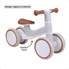 BICICLETA DE EQUILIBRIO E-LITE RIDER OFF WHITE/CINZA PREMIUM BABY - AD baby | Roupas e Acessórios nacionais e importados
