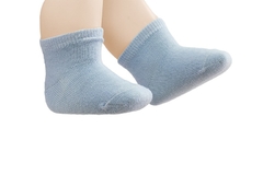MEIA CANO CURTO 24 A 48 MESES BRANCA/AZUL/CINZA UNIK BABY - comprar online