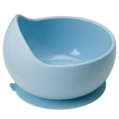 BOWL EM SILICONE COM VENTOSA AZUL BUBAik