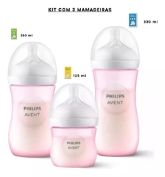 KIT 03 MAMADEIRA PETALA 3.0 125/260/360ML ROSA AVENT - comprar online