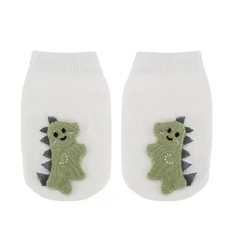 MEIA 06-12 MESES ANTIDERRAPANTE COM APLIQUE DINO VERDE MESES BUBA
