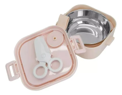 KIT COM TIGELA 2 ESTÁGIOS, COLHER E TESOURA ALIMENTAR ROSA MARCUS & MARCUS na internet