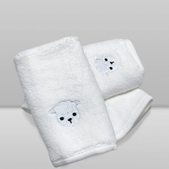 KIT 3 PANINHOS DE BOCA OVELHA BORDADO - LAÇO BEBE