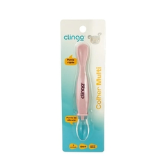 COLHER PONTA DUPLA COLORS ROSE CLINGO