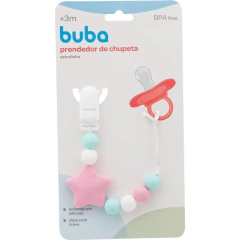 PRENDEDOR DE CHUPETA EM SILICONE ESTRELA BUBA - AD baby | Roupas e Acessórios nacionais e importados