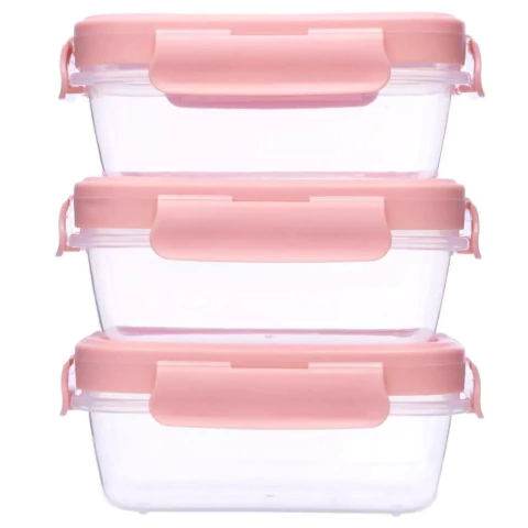 KIT 3 POTINHOS HERMETICOS ROSA BUBA