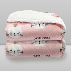 COBERTOR INF 0,75X1,00 SHERPAM PRINTED GATA LAÇO BEBE