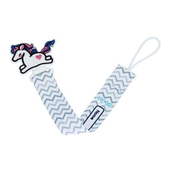 PRENDEDOR CHUPETA UNICORNIO COM LISTRAS CLINGO