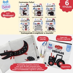 LIVRO DE PANO CONTRASTE COM CHOCALHO ANIMAIS MARINHOS TODO LIVRO