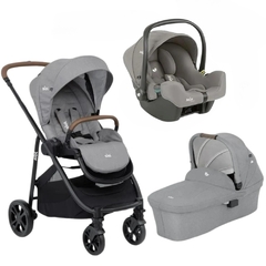 CARRINHO VERSATRAX + BEBE CONFORTO + MOISES CINZA PEBBLE JOIE