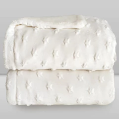 COBERTOR BABY PLUSH COM SHERPAM STARS 90X110 CM LAÇO