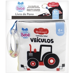 LIVRO DE PANO CONTRASTE COM CHOCALHO VEICULOS TODO LIVRO