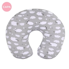 CAPA ALMOFADA DE AMAMENTACAO LOOPY CARNEIRINHOS CINZA FOM