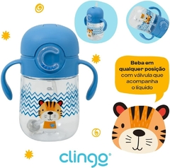 COPO TRITAN C/CANUDO E VÁLVULA TIGRE 300ML CLINGO - loja online