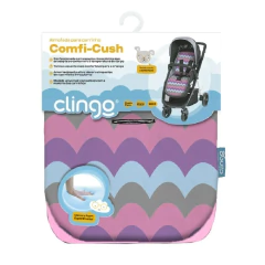 ALMOFADA CARRINHO MEMORY FOAM WAVES PINK CLINGO