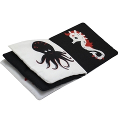 LIVRO DE PANO CONTRASTE COM CHOCALHO ANIMAIS MARINHOS TODO LIVRO - loja online