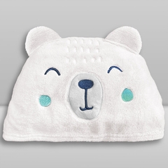 TOALHA BEBE 0,70X1,00 POWER SEC ANIMADA URSO BRANCO LAÇO BEBE