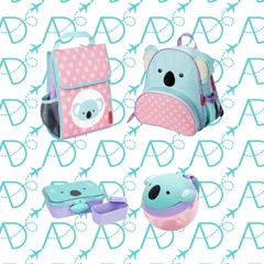 KIT ESCOLAR MOCHILA + POTE + BAG + SNACK COALA ZOO SKIP