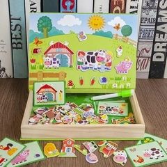 QUEBRA-CABECA MAGNETICO E LOUSA CAIXA MDF FAZENDA TOY MIX na internet