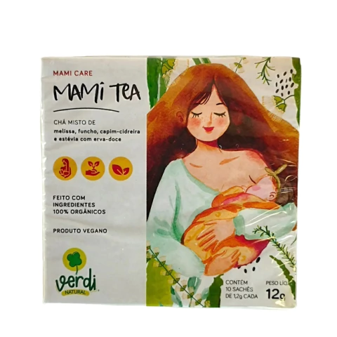 CHA MAMI TEA PARA AMAMENTAÇÃO COM BLEND DE ERVAS VERDI NATURAL