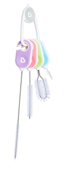 ESCOVA DE LIMPEZA GARRAFA E COPO 4 PÇ CHAVEIRO MUNCHKIN