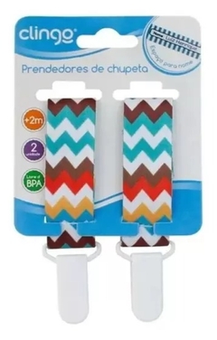 PRENDEDOR CHUPETA ZIG ZAG COLOR.KIT 2 UN CLINGO