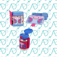 KIT ESCOLAR GARRAFA + POTE TERMICO + POTE BORBOLETA SKIP HOP