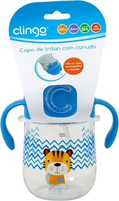 COPO TRITAN C/CANUDO E VÁLVULA TIGRE 300ML CLINGO - comprar online