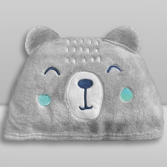TOALHA BEBE 0,70X1,00 POWER SEC ANIMADA URSO CINZA LAÇO BEBE