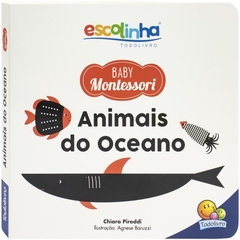 LIVRO CAPA DURA MONTESSORI DE CONTRASTE ANIMAIS DO OCEANO TODO LIVRO