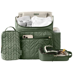 BOLSA MOCHILA MATERNIDADE FORMA C/ BOLSA ORGANIZ VERDE SALVIA SKIP HOP