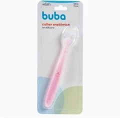 COLHER EM SILICONE ROSA BUBA