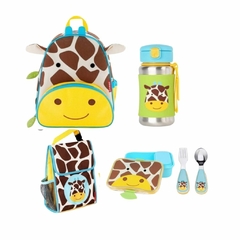 KIT ESCOLAR MOCHILA GARRAFA BAG POTE TALHER GIRAFA SKIP HOP - comprar online